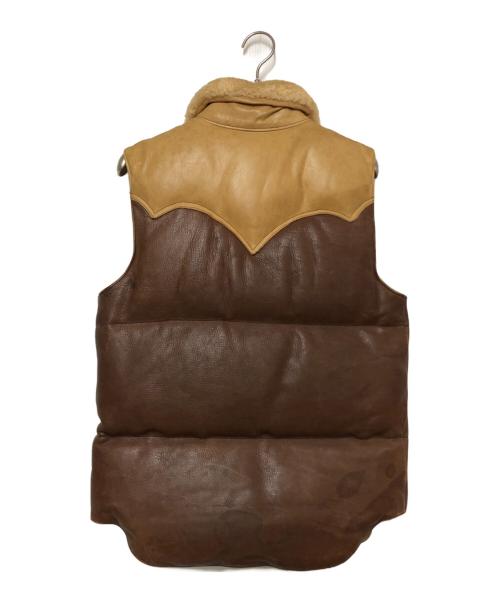 RockyMountainFeatherBed（ロッキーマウンテンフェザーベッド）RockyMountainFeatherBed (ロッキーマウンテンフェザーベッド) 70's LDV オールレザーダウンベスト ブラウン サイズ:38の古着・服飾アイテム