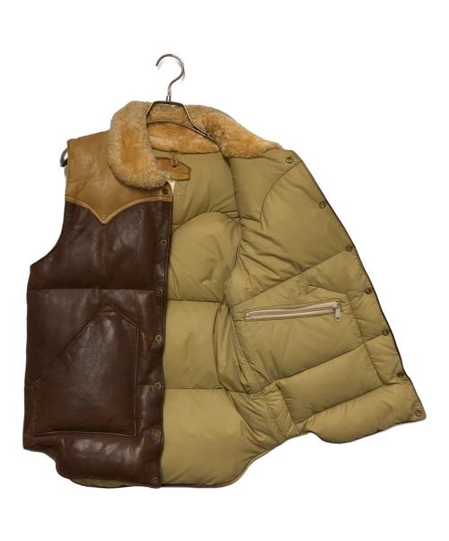 RockyMountainFeatherBed（ロッキーマウンテンフェザーベッド）RockyMountainFeatherBed (ロッキーマウンテンフェザーベッド) 70's LDV オールレザーダウンベスト ブラウン サイズ:38の古着・服飾アイテム