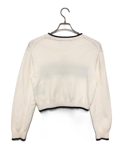 FRAY ID（フレイ アイディー）FRAY ID (フレイ アイディー) pierre cardin (ピエール・カルダン) ロングスリーブニット ホワイト×ブラック サイズ:不明 未使用品の古着・服飾アイテム