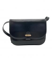 GUCCI（グッチ）の古着「レザーショルダーバッグ」｜ネイビー