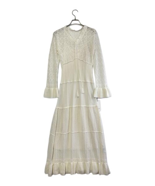 Snidel（スナイデル）Snidel (スナイデル) クロシュ風ニットワンピース アイボリー サイズ:SIZE Free 未使用品の古着・服飾アイテム
