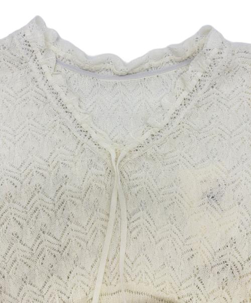 Snidel（スナイデル）Snidel (スナイデル) クロシュ風ニットワンピース アイボリー サイズ:SIZE Free 未使用品の古着・服飾アイテム