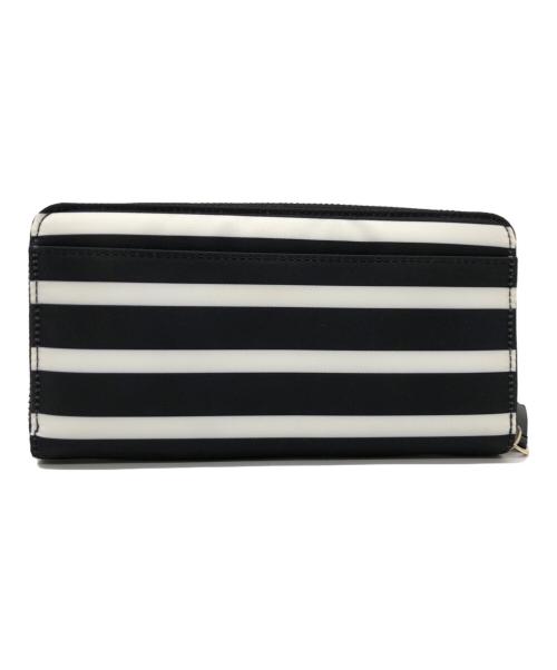 Kate Spade（ケイトスペード）Kate Spade (ケイトスペード) ラウンドファスナー財布 ブラック×ホワイトの古着・服飾アイテム