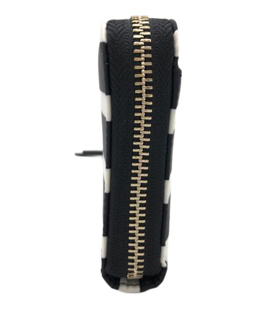 Kate Spade（ケイトスペード）Kate Spade (ケイトスペード) ラウンドファスナー財布 ブラック×ホワイトの古着・服飾アイテム