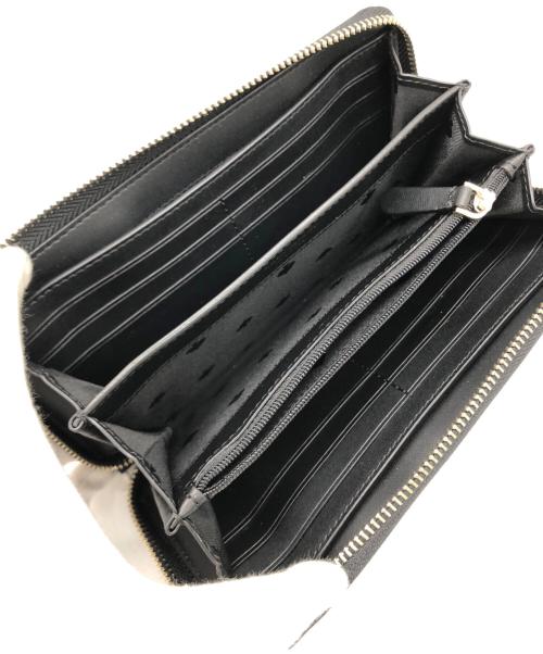 Kate Spade（ケイトスペード）Kate Spade (ケイトスペード) ラウンドファスナー財布 ブラック×ホワイトの古着・服飾アイテム