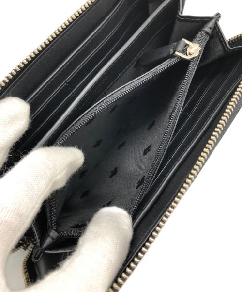 Kate Spade（ケイトスペード）Kate Spade (ケイトスペード) ラウンドファスナー財布 ブラック×ホワイトの古着・服飾アイテム
