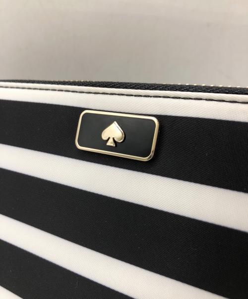 Kate Spade（ケイトスペード）Kate Spade (ケイトスペード) ラウンドファスナー財布 ブラック×ホワイトの古着・服飾アイテム
