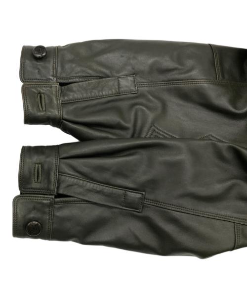 PIERRE BALMAIN（ピエール バルマン）PIERRE BALMAIN (ピエール バルマン) ラムレザージャケット グリーン サイズ:SIZE Mの古着・服飾アイテム