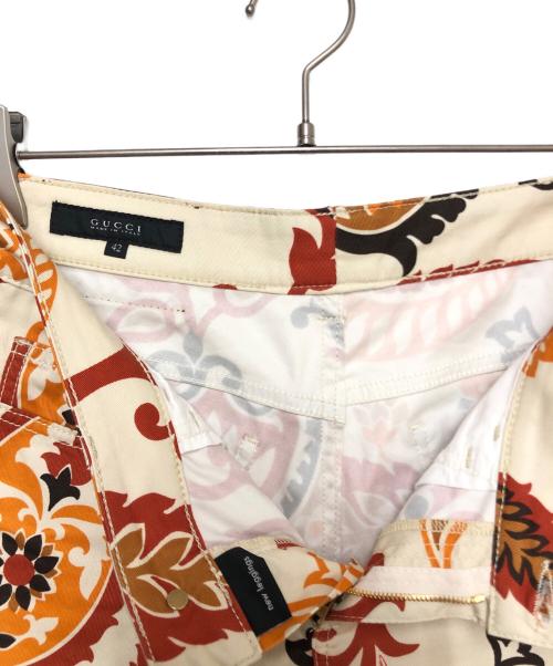 GUCCI（グッチ）GUCCI (グッチ) パンツ ベージュ×オレンジ サイズ:SIZE 42の古着・服飾アイテム