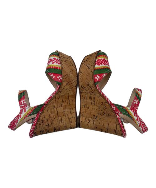 PRADA（プラダ）PRADA (プラダ) ウェッジソールサンダル ピンク サイズ:SIZE 23cmの古着・服飾アイテム