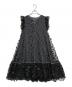 CAROLINA GLASER（カロリナ グレイサー）の古着「フラワーワンピース」｜ブラック×グレー