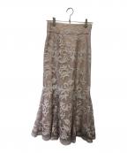 Snidelスナイデル）の古着「レースアップマーメイドスカート」｜ベージュ