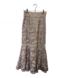 Snidel（スナイデル）の古着「レースアップマーメイドスカート」｜ベージュ