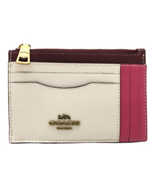 COACH（コーチ）COACH (コーチ) カード&コインケース ベージュ×ピンクの古着・服飾アイテム