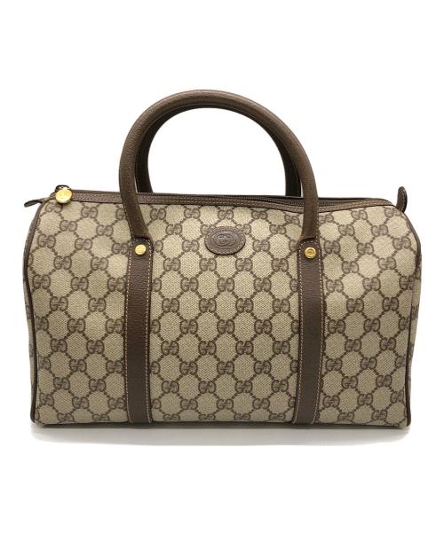 GUCCI（グッチ）GUCCI (グッチ) PVCボストンバッグ ブラウンの古着・服飾アイテム