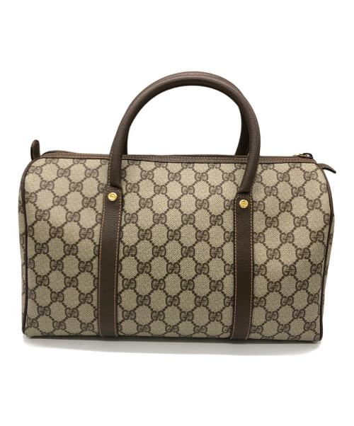 GUCCI（グッチ）GUCCI (グッチ) PVCボストンバッグ ブラウンの古着・服飾アイテム