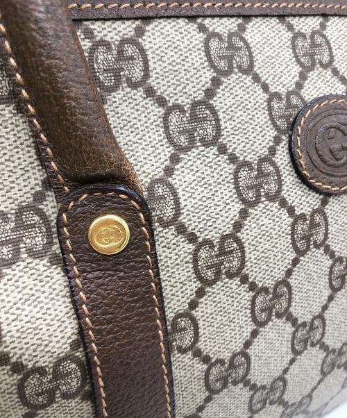 GUCCI（グッチ）GUCCI (グッチ) PVCボストンバッグ ブラウンの古着・服飾アイテム