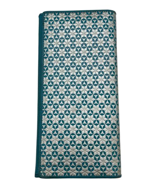 浅草文庫（アサクサブンコ）浅草文庫 (アサクサブンコ) 長財布 シルバー×グリーンの古着・服飾アイテム