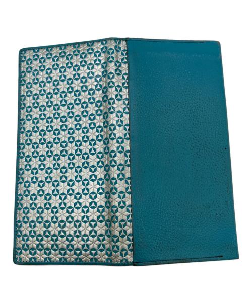 浅草文庫（アサクサブンコ）浅草文庫 (アサクサブンコ) 長財布 シルバー×グリーンの古着・服飾アイテム