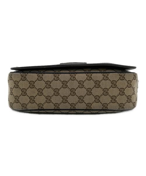 GUCCI（グッチ）GUCCI (グッチ) フラップショルダーバッグ ベージュ×ブラウンの古着・服飾アイテム