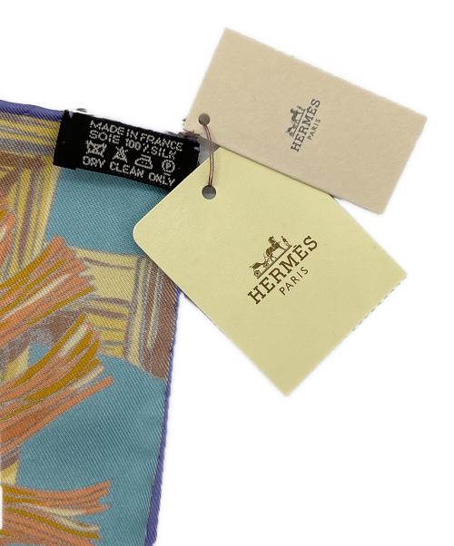 HERMES（エルメス）HERMES (エルメス) シルクスカーフ ブルー×オレンジ 未使用品の古着・服飾アイテム