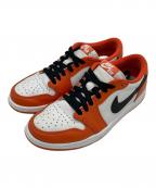 NIKEナイキ）の古着「ローカットスニーカー」｜ホワイト×オレンジ