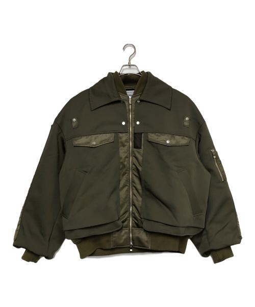 MAISON SPECIAL（メゾンスペシャル）MAISON SPECIAL (メゾンスペシャル) MA-1 Mix Prime-Over Puffer Jacket グリーン サイズ:Mの古着・服飾アイテム