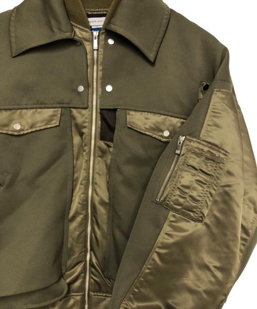 MAISON SPECIAL（メゾンスペシャル）MAISON SPECIAL (メゾンスペシャル) MA-1 Mix Prime-Over Puffer Jacket グリーン サイズ:Mの古着・服飾アイテム