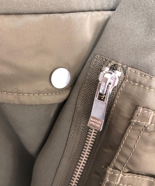 MAISON SPECIAL（メゾンスペシャル）MAISON SPECIAL (メゾンスペシャル) MA-1 Mix Prime-Over Puffer Jacket グリーン サイズ:Mの古着・服飾アイテム