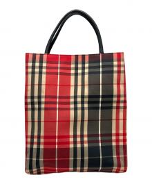 BURBERRY LONDON（バーバリーロンドン）の古着「トートバッグ」｜レッド×ベージュ