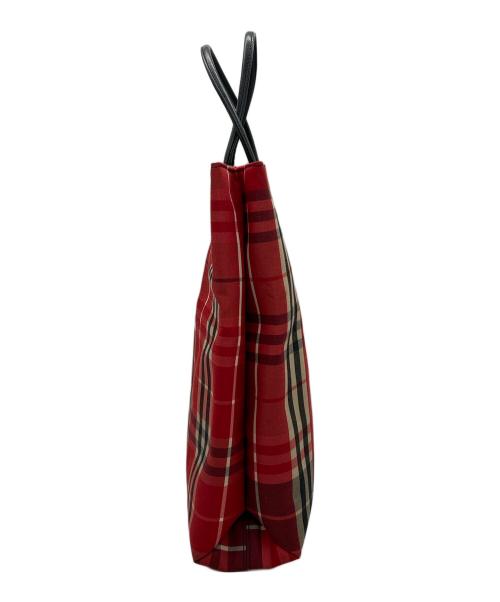 BURBERRY LONDON（バーバリーロンドン）BURBERRY LONDON (バーバリーロンドン) トートバッグ レッド×ベージュの古着・服飾アイテム