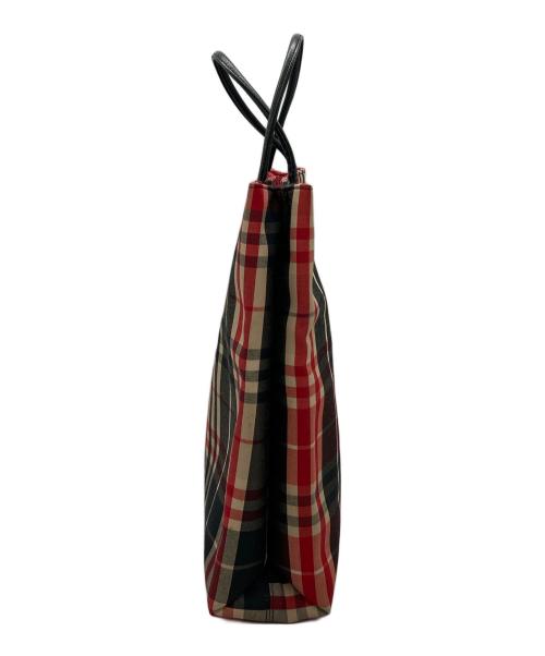 BURBERRY LONDON（バーバリーロンドン）BURBERRY LONDON (バーバリーロンドン) トートバッグ レッド×ベージュの古着・服飾アイテム