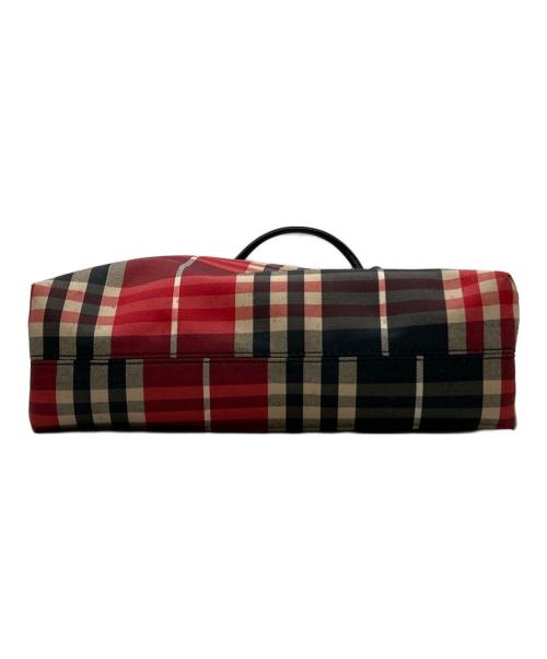 BURBERRY LONDON（バーバリーロンドン）BURBERRY LONDON (バーバリーロンドン) トートバッグ レッド×ベージュの古着・服飾アイテム