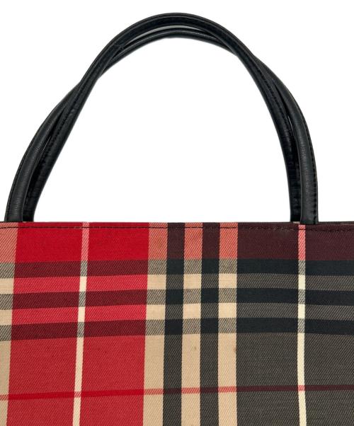 BURBERRY LONDON（バーバリーロンドン）BURBERRY LONDON (バーバリーロンドン) トートバッグ レッド×ベージュの古着・服飾アイテム