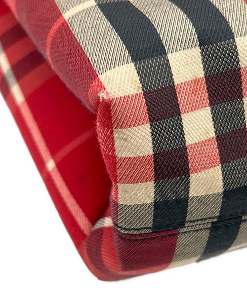 BURBERRY LONDON（バーバリーロンドン）BURBERRY LONDON (バーバリーロンドン) トートバッグ レッド×ベージュの古着・服飾アイテム