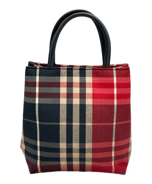 BURBERRY LONDON（バーバリーロンドン）BURBERRY LONDON (バーバリーロンドン) ミニトートバッグ ベージュ×レッドの古着・服飾アイテム
