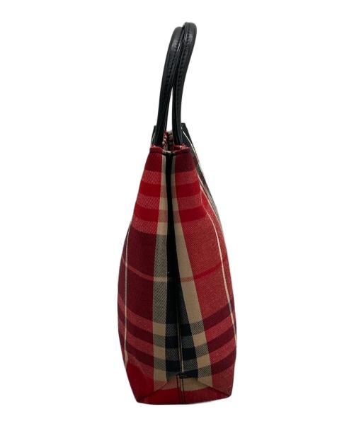BURBERRY LONDON（バーバリーロンドン）BURBERRY LONDON (バーバリーロンドン) ミニトートバッグ ベージュ×レッドの古着・服飾アイテム