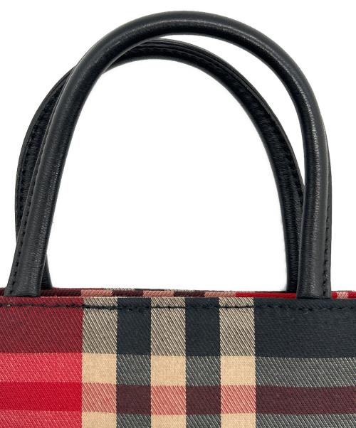 BURBERRY LONDON（バーバリーロンドン）BURBERRY LONDON (バーバリーロンドン) ミニトートバッグ ベージュ×レッドの古着・服飾アイテム