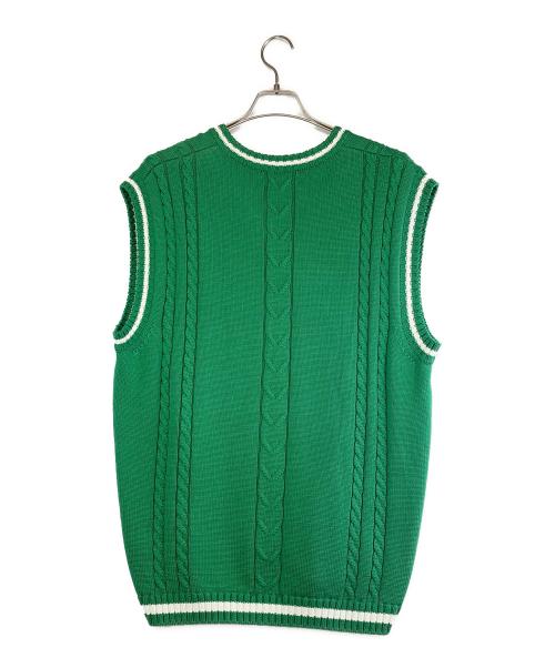BlackEyePatch（ブラックアイパッチ）BlackEyePatch (ブラックアイパッチ) ロイヤルクラウンロゴニットベスト グリーン サイズ:SIZE Mの古着・服飾アイテム