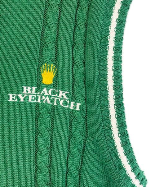 BlackEyePatch（ブラックアイパッチ）BlackEyePatch (ブラックアイパッチ) ロイヤルクラウンロゴニットベスト グリーン サイズ:SIZE Mの古着・服飾アイテム