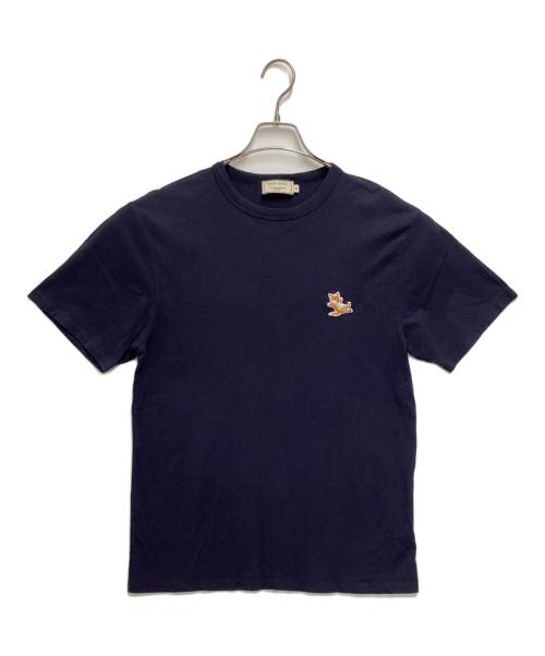 maison kitsune（メゾンキツネ）maison kitsune (メゾンキツネ) チラックスロゴ Tシャツ ネイビー サイズ:Mの古着・服飾アイテム