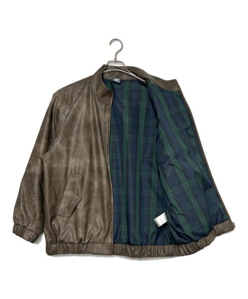 UMBRO（アンブロ）UMBRO (アンブロ) FREAK'S STORE (フリークストア) PU Stand Collar Jacket ブラウン サイズ:SIZE Lの古着・服飾アイテム