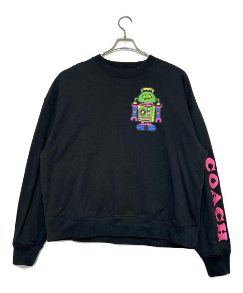 COACH（コーチ）COACH (コーチ) クルーネックスウェット ブラック サイズ:SIZE Lの古着・服飾アイテム