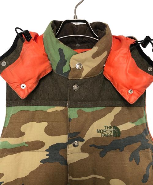THE NORTH FACE（ザ ノース フェイス）THE NORTH FACE (ザ ノース フェイス) eYe COMME des GARCONS JUNYAWATANABE MAN (アイ コム デ ギャルソン ジュンヤ ワタナベ マン) ダウンベスト ブラウン×グリーン サイズ:XSの古着・服飾アイテム