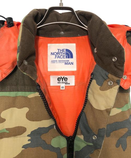 THE NORTH FACE（ザ ノース フェイス）THE NORTH FACE (ザ ノース フェイス) eYe COMME des GARCONS JUNYAWATANABE MAN (アイ コム デ ギャルソン ジュンヤ ワタナベ マン) ダウンベスト ブラウン×グリーン サイズ:XSの古着・服飾アイテム