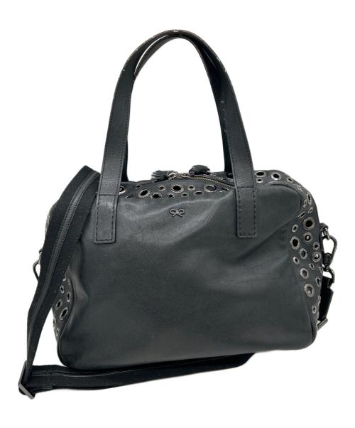 ANYA HINDMARCH（アニヤ・ハインドマーチ）ANYA HINDMARCH (アニヤハインドマーチ) 2WAYバッグ ブラックの古着・服飾アイテム