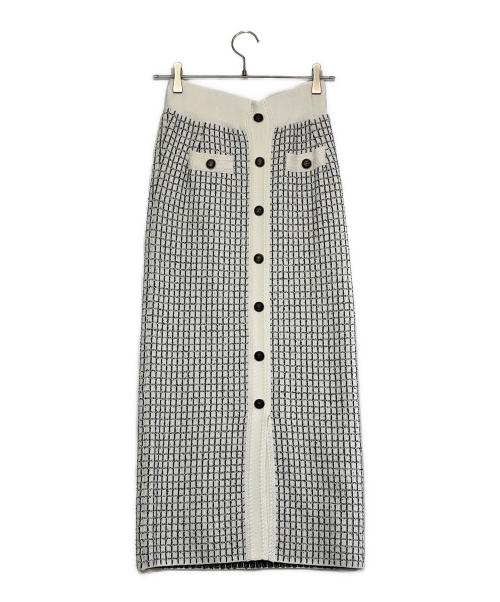 Snidel（スナイデル）Snidel (スナイデル) ニットセットアップ ホワイト×ブラック サイズ:SIZE Freeの古着・服飾アイテム