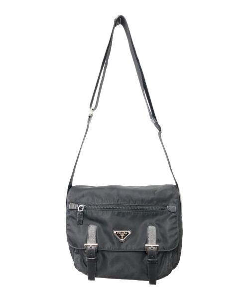 PRADA（プラダ）PRADA (プラダ) ナイロンショルダーバッグ ブラックの古着・服飾アイテム