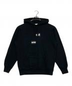 SUPREME×COMME des GARCONS SHIRTシュプリーム×コムデギャルソンシャツ）の古着「Split Box Logo Hooded Sweatshirt」｜ブラック