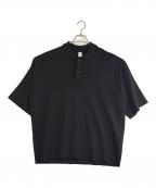 LA BOUCLE×EDIFICEラ ブークル×エディフィス）の古着「半袖ポロシャツ/ウォッシャブル ウール ポロシャツ」｜ブラック